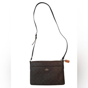 Coach F58316 Signature POP Crossbody East/West Leather Handbag